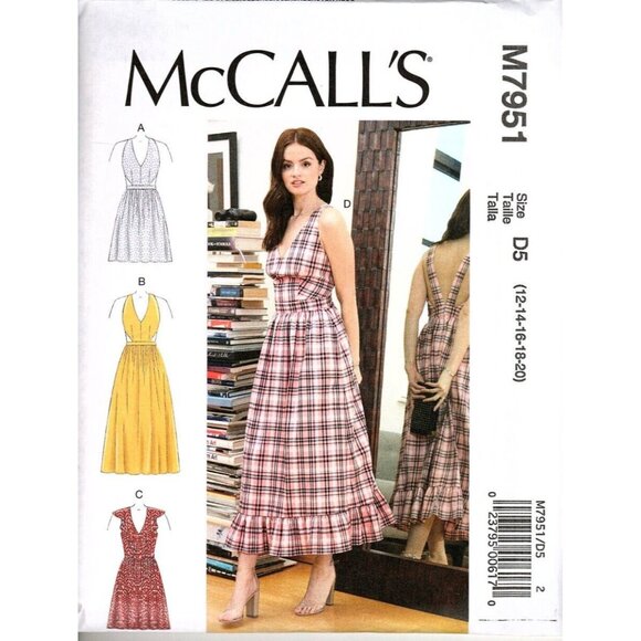 McCall's M7951 Misses 12 to 20  Easy Cutout Dress Uncut Sewing Pattern - Picture 1 of 2